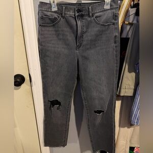 Express Women's Gray Distressed Jeans